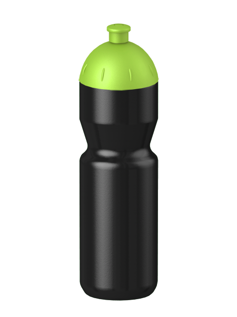 Fitness-Trinkflasche Classic Bio Flaschenfarbe: Schwarz Volumen: 750 ml Verschlussfarbe: Lime Druck: 1-farbig